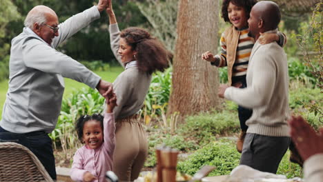 family celebration in the garden