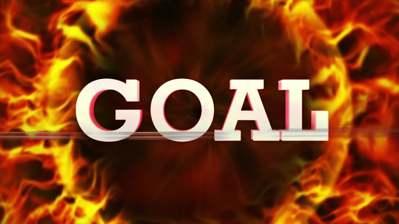 texto de meta y anillo de fuego, llamas de fondo, bucle, 4k