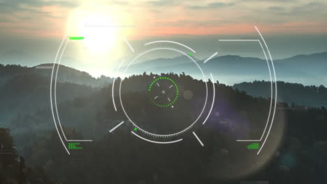 animation of scope scanning and data processing over landscape