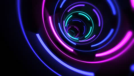neon colorful spiral and lines in dark space