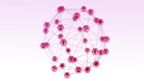 animación de la red de conexiones con iconos