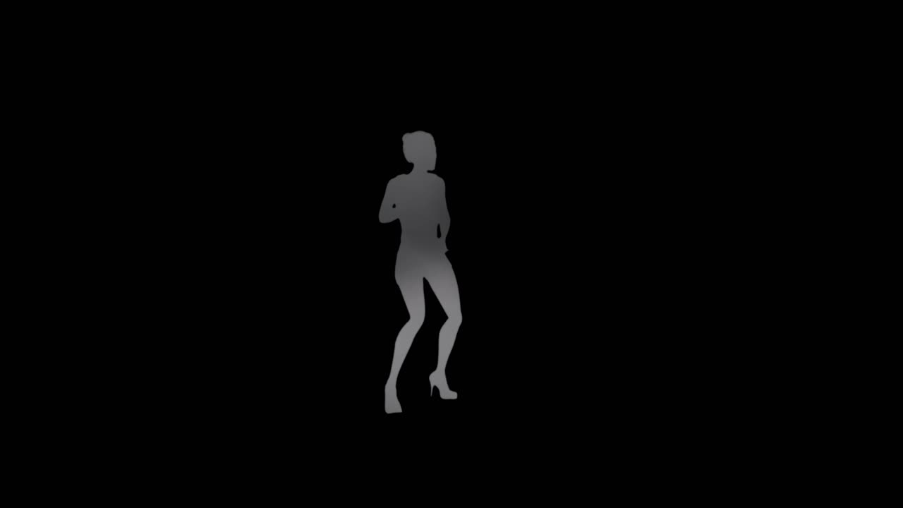 연기를 배경으로 우아하고 섹시한 여성의 실루엣이 펼치는 현대 청년의 춤