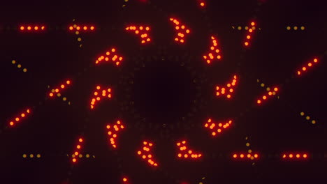 el patrón de puntos radiantes hipnotizantes brilla en el lienzo oscuro