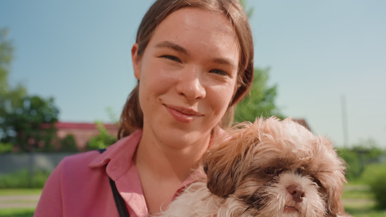 Gentle Affectionate Hug, Woman Lovingly Embraces Her Happy Pet, Tender Woman Warmly Holds Her Joyful Companion Peacefully, Calm Woman Gently Comforts And Embraces Her Adorable Furry Friend