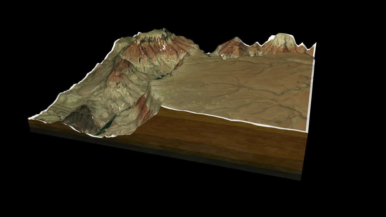 el gran cañón de estados unidos mapa de terreno 3d renderizado animación de bucle de 360 grados