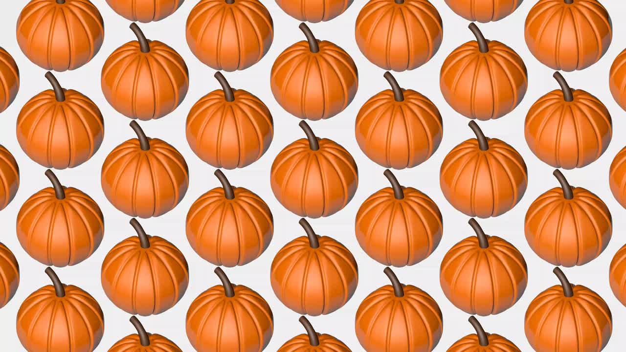animación 3d de calabazas. fondo animado para halloween. fondo de las calabazas