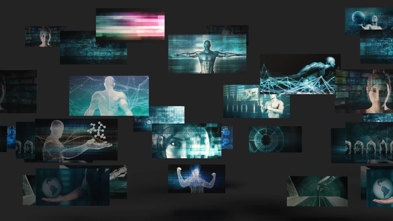 Information Network Looping Technology Video Wall Background