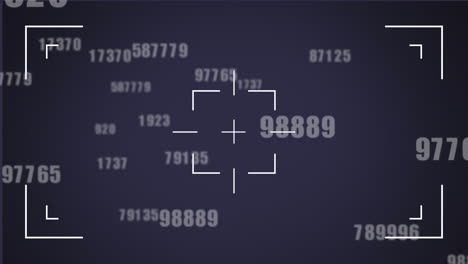 scope scanning over multiple changing numbers floating on blue background