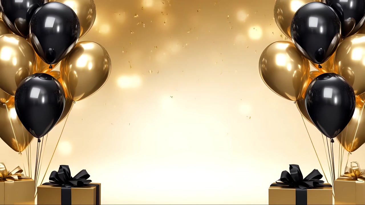 Sfondo di compleanno con palloncini 4K