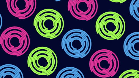 vibrant spiral colorful circle pattern on black background