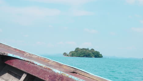island view from a wooden boat
