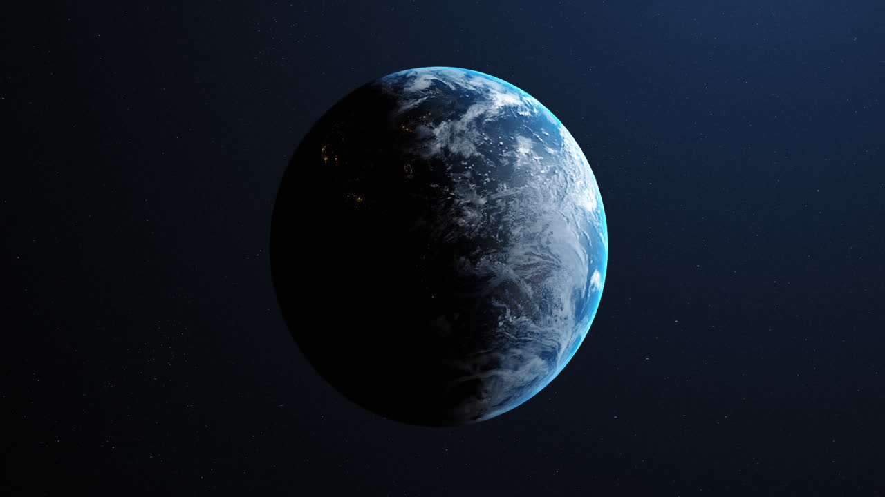 animación de la tierra en el espacio 4k