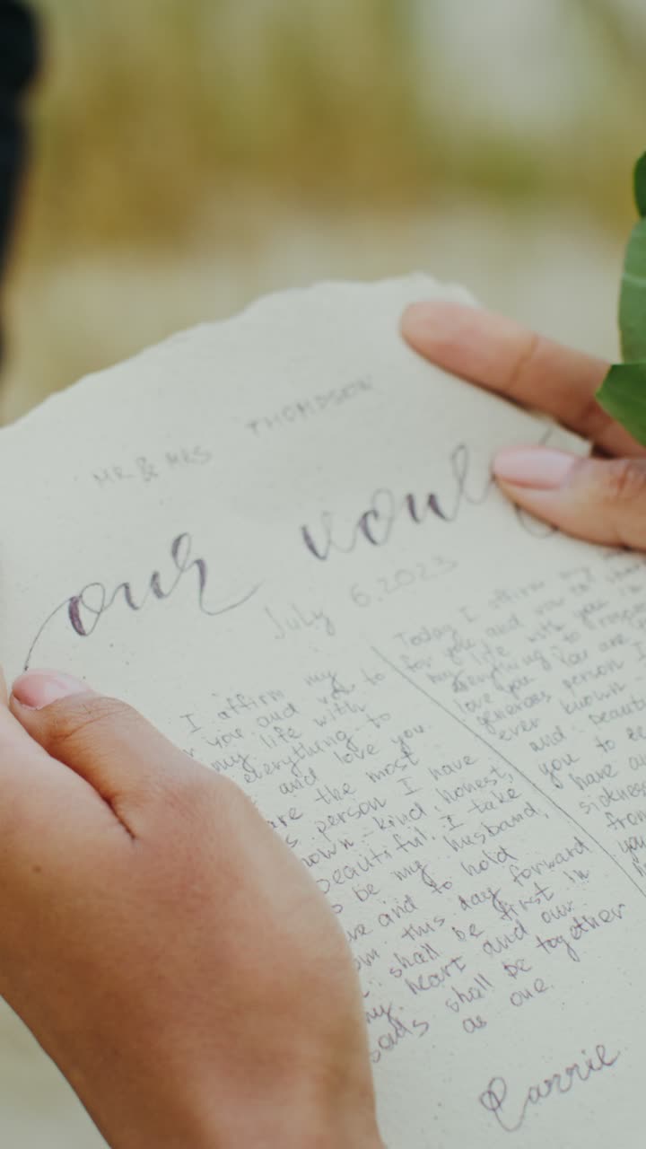 Close up of Wedding Vows