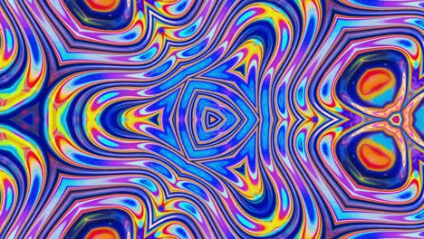 liquid iridescent symmetrical pattern like kaleidoscope with waves. 3d stylish looped abstract bg, wavy structure of brilliant liquid glass with beautiful gradient colors. 4k