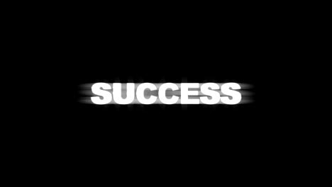 success glitch text animation (3 versions with alpha channel), old gaming console style, rendering, background, loop