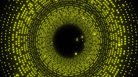 animación de círculos brillantes verdes giratorios sobre un fondo negro