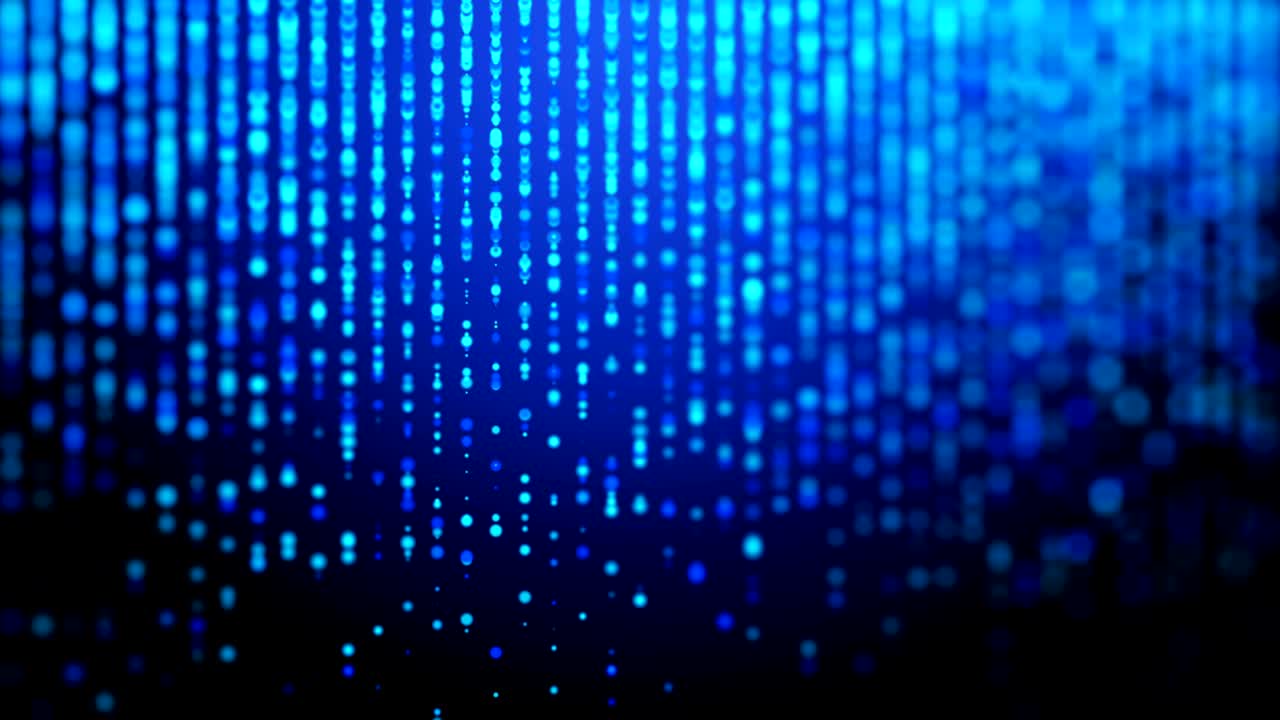 Flowing drops water beads on blurred blue background. 4k UHD video loop seamless animation.