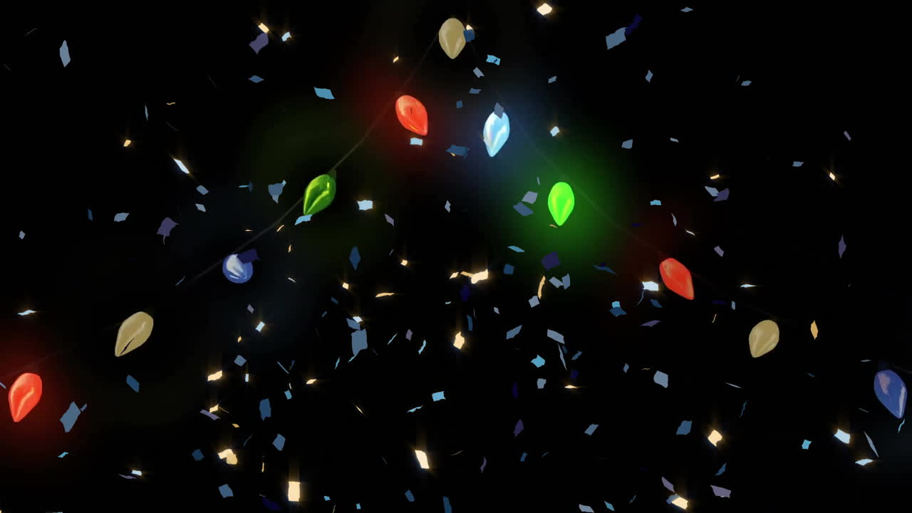 크리스마스 불빛 위에 내리는 눈의 애니메이션