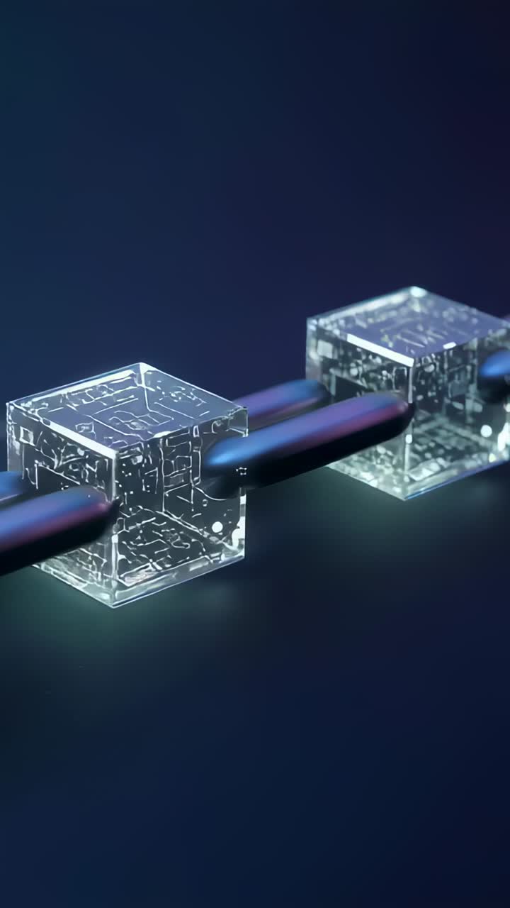Vertical video: Panning camera from tight closeup, revealing glass cubes on rod at studio for glow
