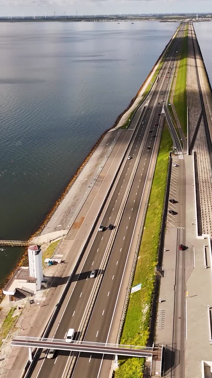 Afsluitdijk Highway Over the Sea