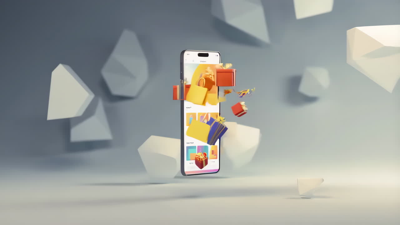 Smartphone che visualizza un'app mobile per regali online