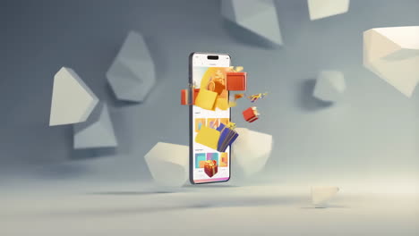 smartphone displaying a mobile app for online gifting