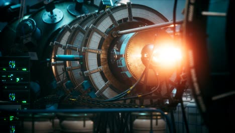 futuristic cyberpunk power plant thermonuclear or nuclear reactor
