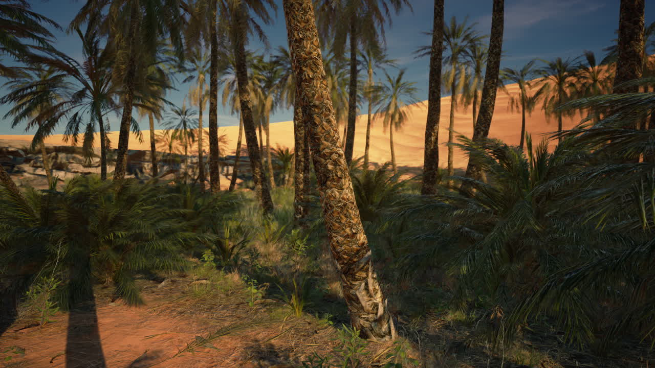 Palme in un'oasi deserta