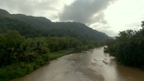 Aerial-Panorama-Of-Tuito-River-In-Yelapa,-Jalisco,-Mexico