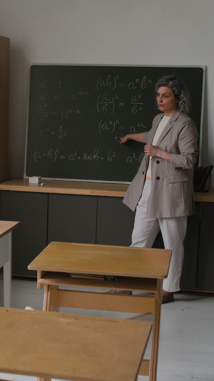 Teacher teaching math in a classroom