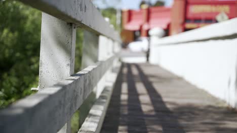 closeup of a bridge in downtown, half moon bay, california