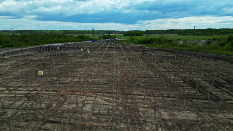 sitio de construcción masivo para paneles solares, vista aérea