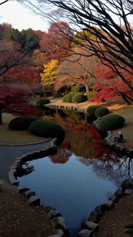 autumn colors in a japanese garden