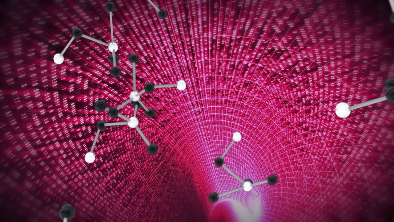 animación de la red de conexiones a través del túnel digital