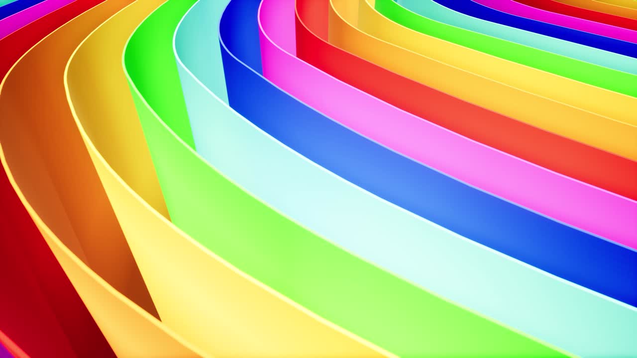 el laberinto de color arco iris animación sin costuras. múltiples caminos separados con imágenes de paredes coloridas. laberinto abstracto con pasajes extravagantes video en bucle. fondo ondulado con carriles multicolores