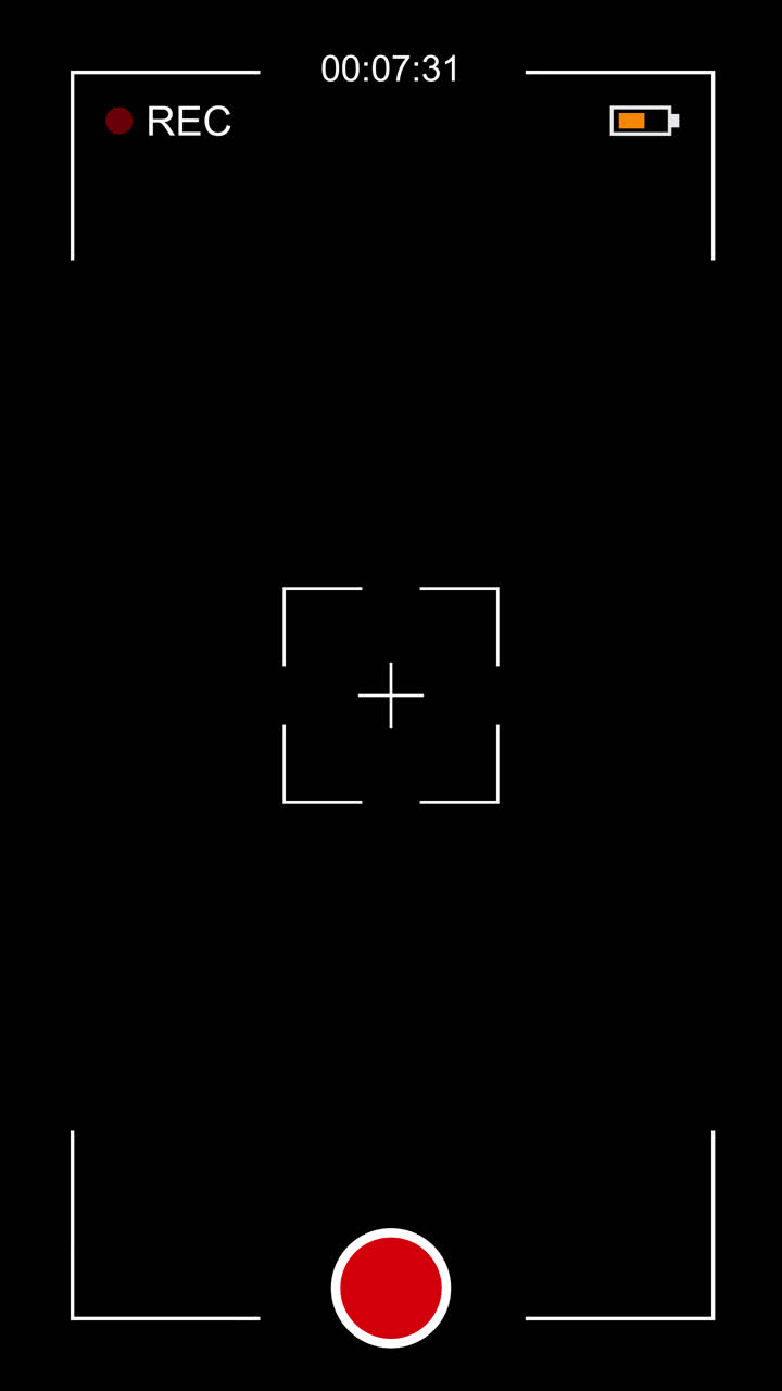 Digital Camera Recording Interface Overlay on Black Screen