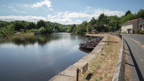 ruswarp pleasure boats,  timelapse, river esk