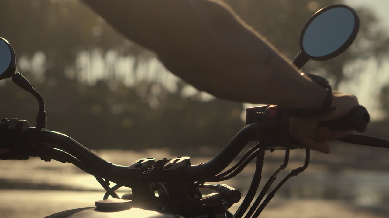 Motorcycle Ride at Sunset