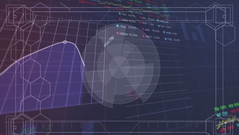 animación del procesamiento de datos sobre un fondo oscuro