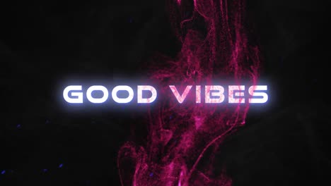 Animation-of-good-vibes-text-over-purple-glowing-moving-wave