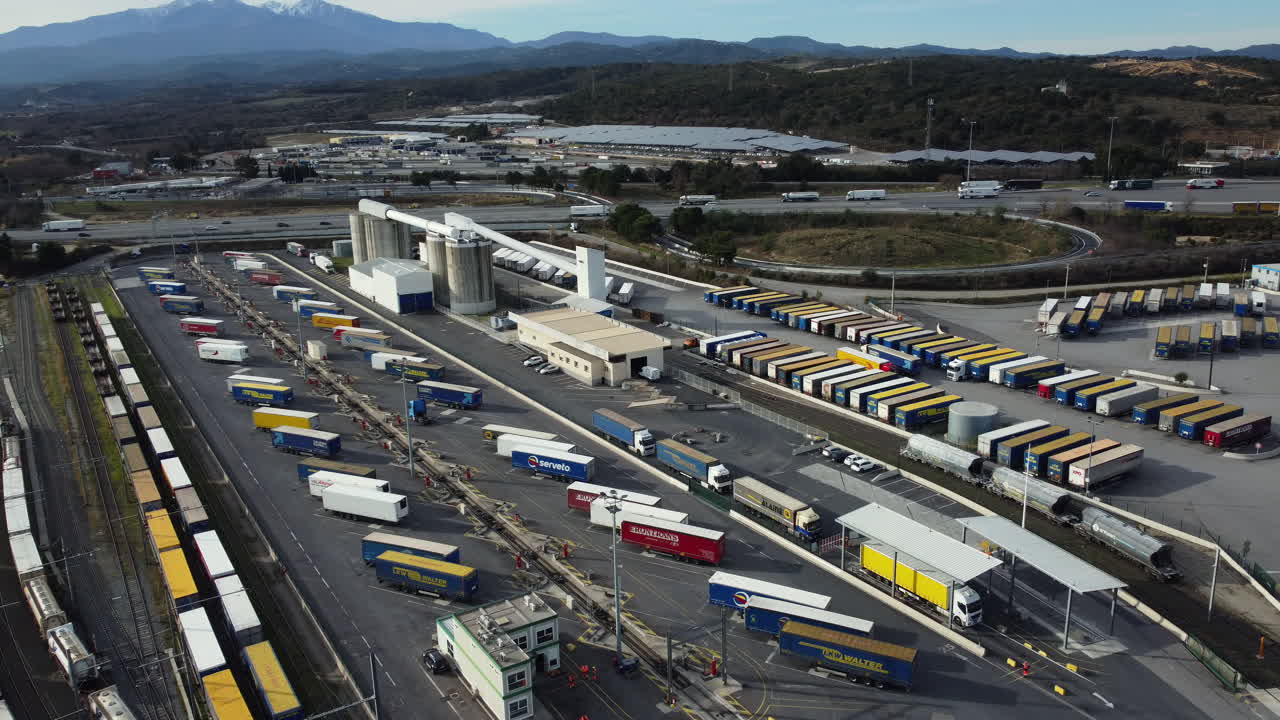 Aerial View of Freight Transportation Hub