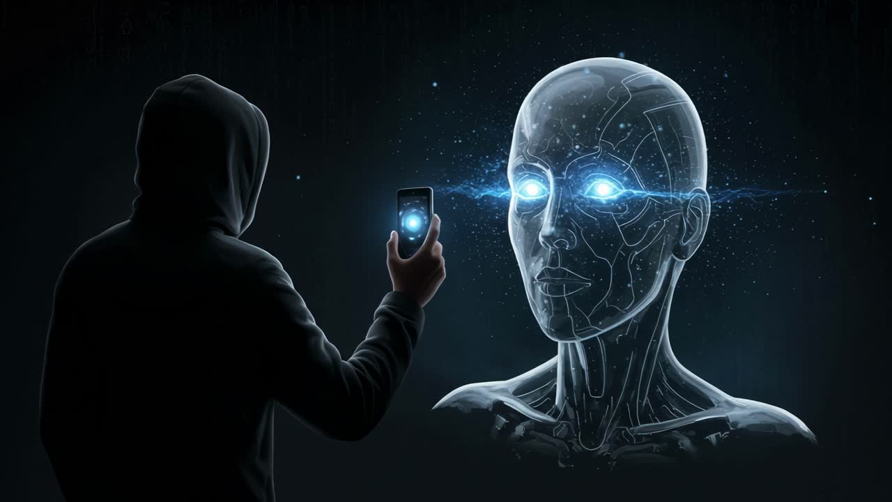 Exploring the Intersection of Technology and Humanity in a Digital Realm with a Futuristic Interface