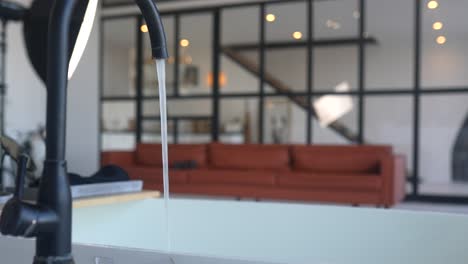 modern interior with water tap