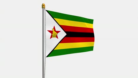 loop video of zimbabwe flag  fluttering in the wind, slow motion video of 4k , with alpha channel