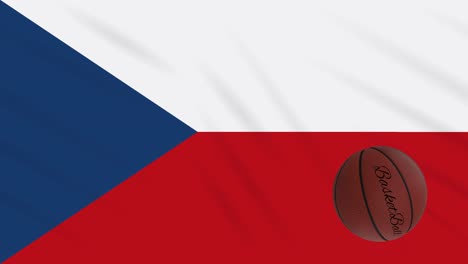 czech flag wavers and basketball rotates, loop