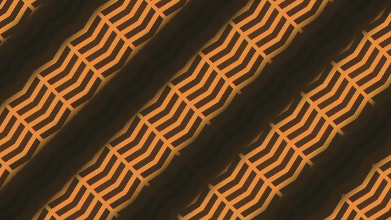Diagonal zigzag wavy pattern of black and orange lines