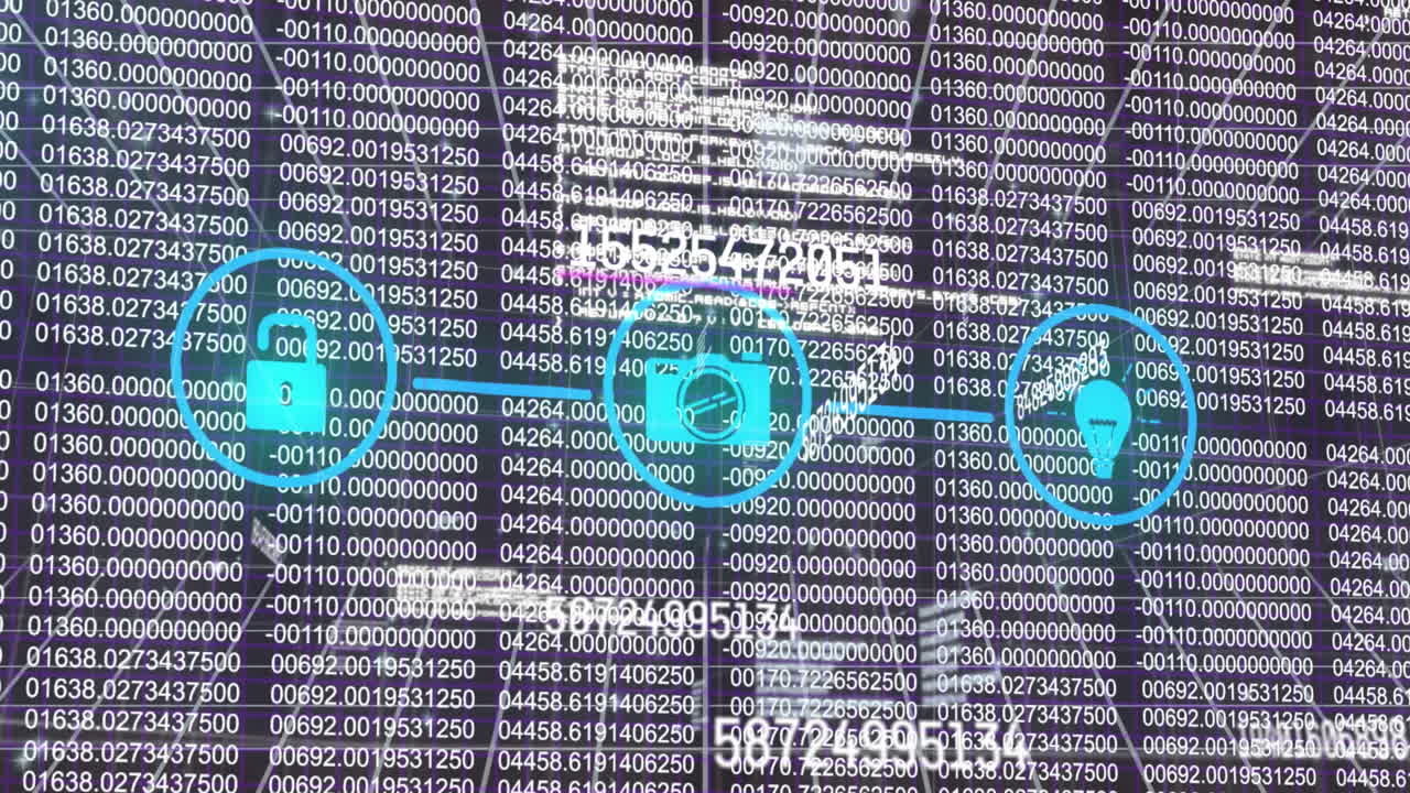 Animation of data processing over network with icons