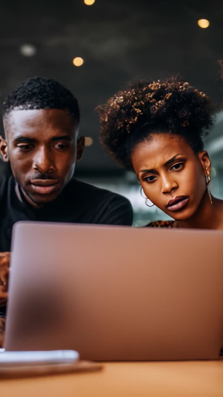 Focused Interaction: Two Individuals Engaged in Serious Discussion While Analyzing Information on a Laptop, Reflecting Collaboration and Concentration