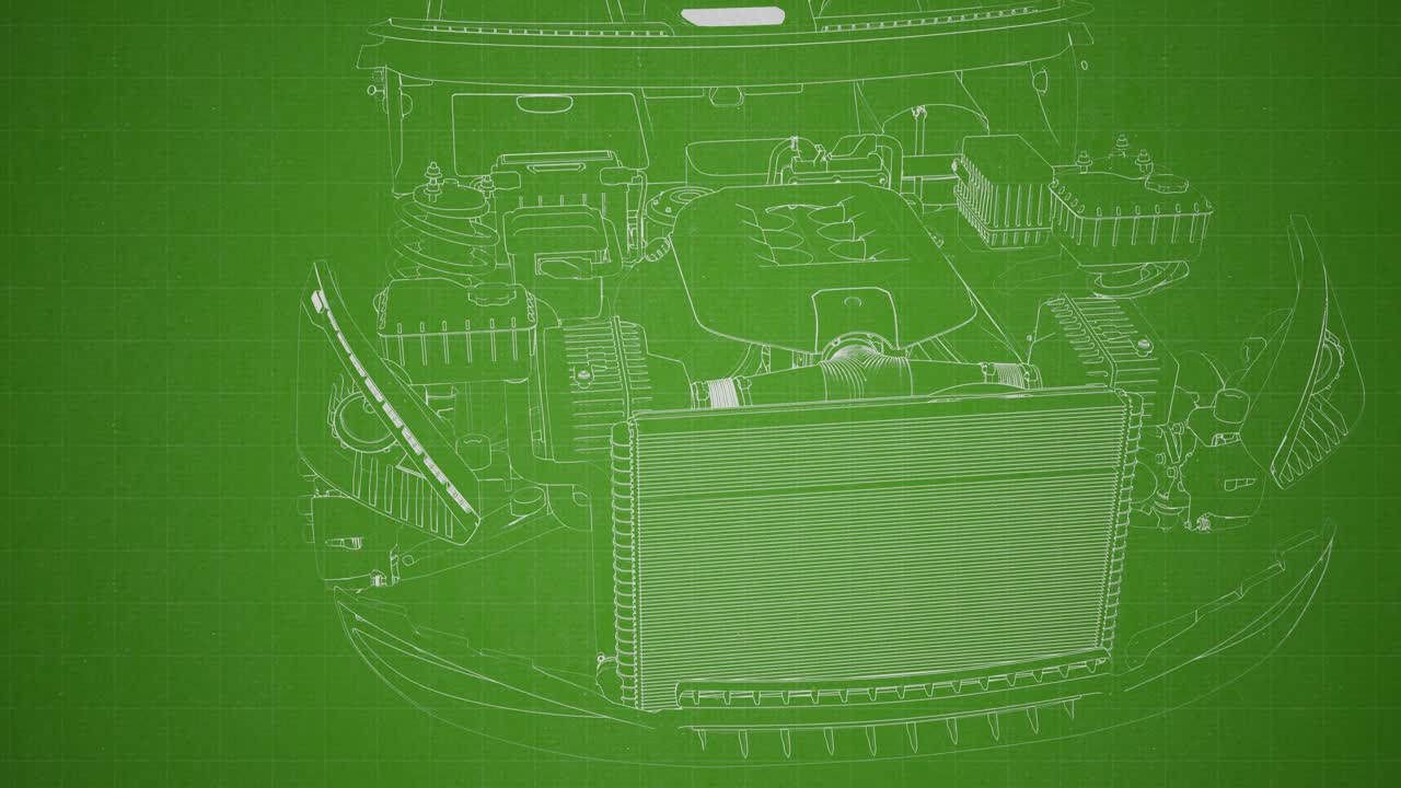 engine and other parts visible in car