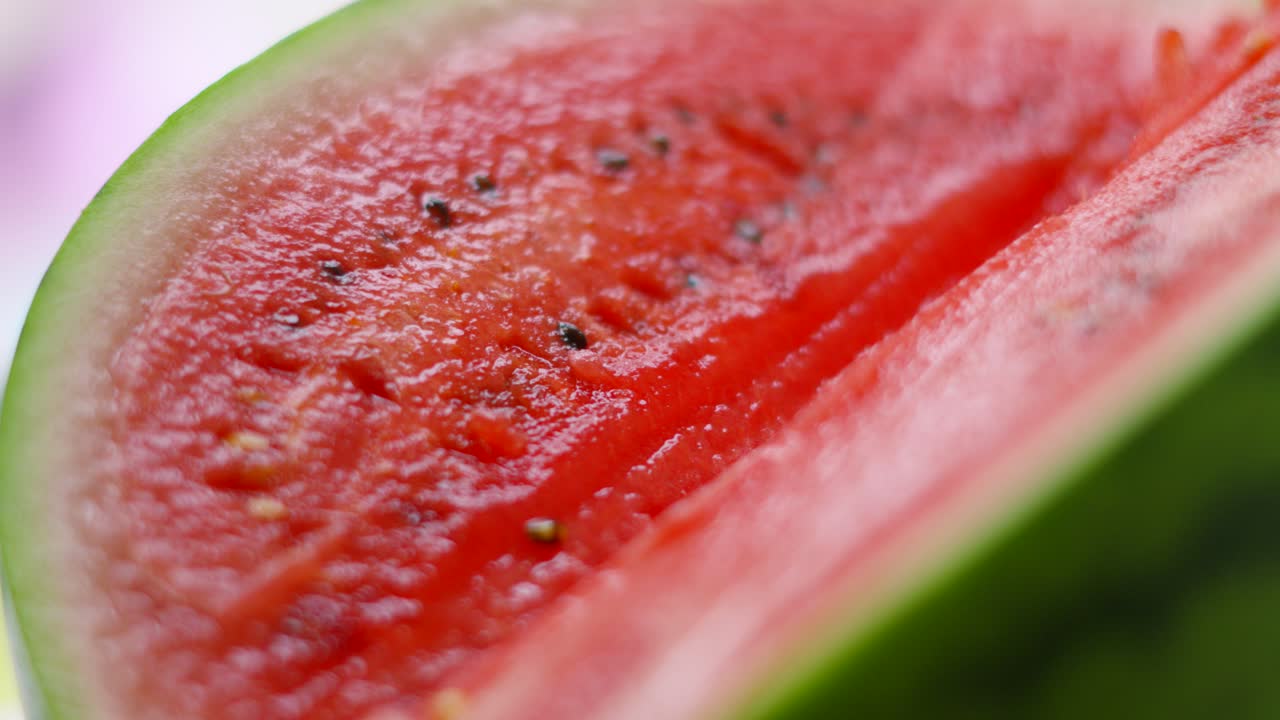 Delicious Watermelon with Green Outer Skin and Juicy Tasty Red Interior with Nutritious Seeds for Healthy Lifestyle. Packed Full of Fibre and Nutrients